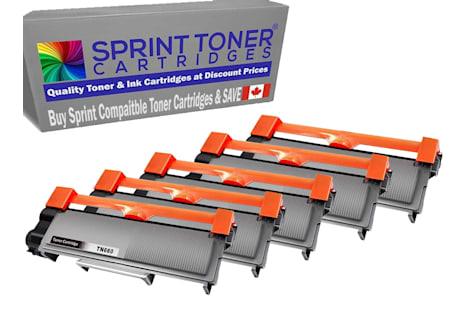5 Pack TN660 TN-660 Compatible Brother Toner Cartridges