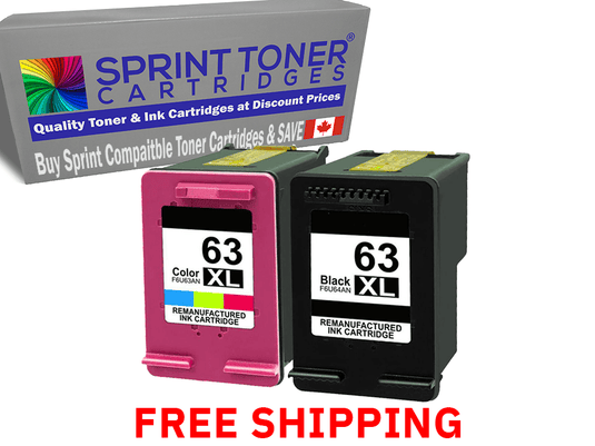 Compatible HP F6U63AN / F6U64AN (HP 63XL) High Yield Ink Combo Pack - SprintToner -{ product.title }} , Hp Compatible Toner Cartridges , Sprint Toner , 1115. 2130, 2132, 3630. Office Jet 3830, 4512, 4520, 4522., 4650, 4652, 4655. Envy: 4516, Compataible HP Printers: HP DeskJet 1110, HP, hp 63xl inks, hp compatible 63xl inks, HP compatible ink cartridges, Hp Deskjet printers, HP Envy printers, Hp inks Black F6U64AN - Tricolour - F6U63AN, Hp officejet printers , SprintToner , sprinttonercartridges.com