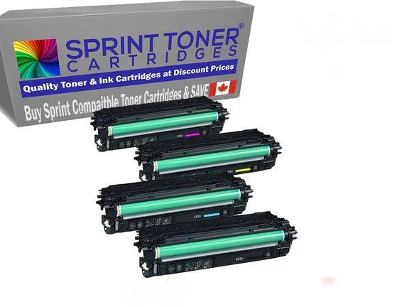 4 Pack HP 508A Compatible Toner Cartridges CF360A, CF361A, CF362A, CF363A - SprintToner