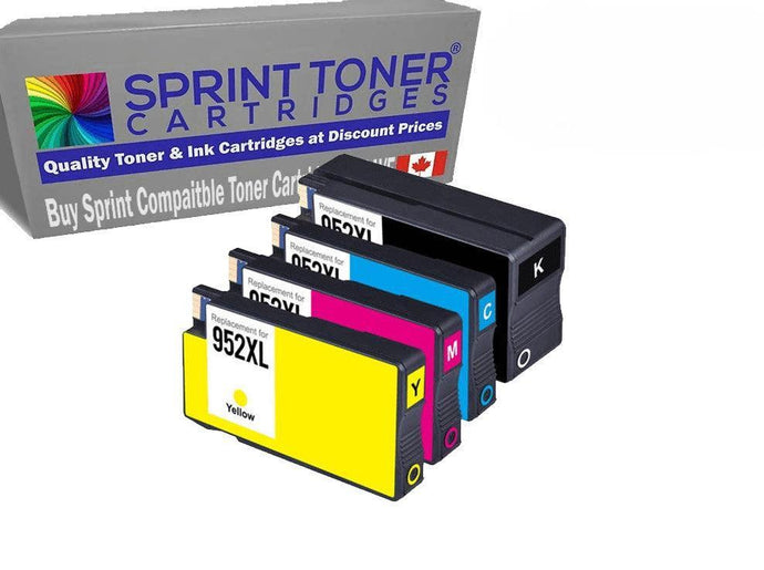 HP 952XL Compatible Ink Cartridges 4 Colour Combo - SprintToner -{ product.title }} , Hp Compatible Toner Cartridges , SprintToner , 1 Black (F6U15AN),1 Cyan (L0S49AN),1 Magenta (L0S52AN),1 Yellow (L0S55AN),7740,8702,8710,8715,8720,8725,8730,8740,952XL,F6U15AN,HP,hp 952xl,hp 952xl inks,Hp compatible replacement ink cartridges aftermarket,hp officejet pro printers,L0S49AN,L0S52AN,L0S55AN , SprintToner , sprinttonercartridges.com