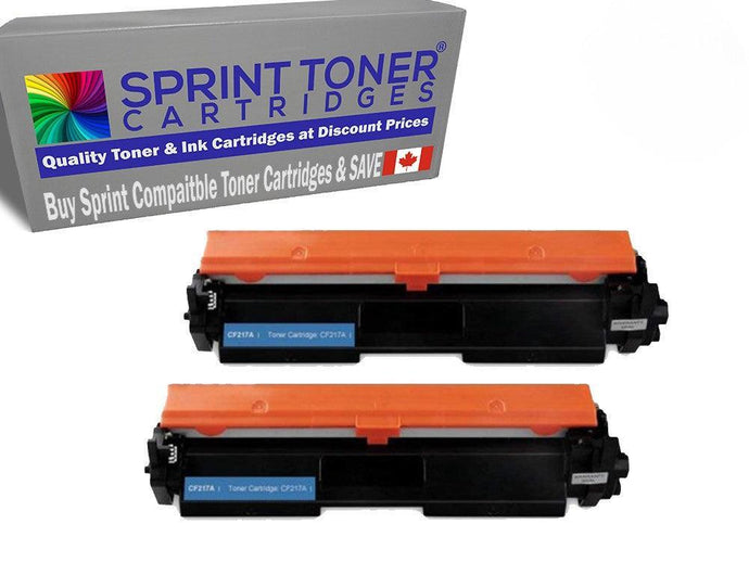 2 Pack  HP CF217A, 17A,  217A,  Compatible Black Toner Cartridge, [With Chip] 2 Toners - SprintToner